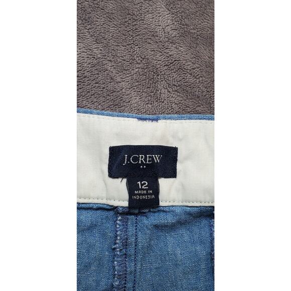 J. Crew Chino Shorts Women's 12 Blue Broken In 5" Inseam Pockets 100% Cotton C13 - Picture 4 of 8